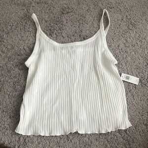 nwt old navy simple ruffle white tank top